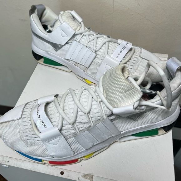 Adidas Oyster Holdings x Twinstrike ADV White Rainbow Sneakers Size Men's 10 - Picture 9 of 10